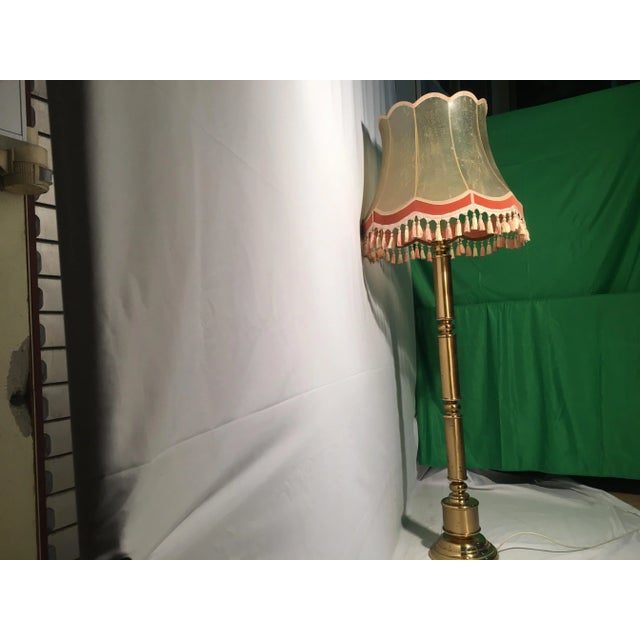 Gold Brass Floor Lamp, 1970s For Sale - Image 8 of 9