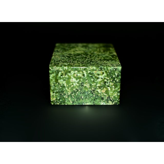 Green Serpentine Gemstone Box Rare Snowflake Serpentine For Sale - Image 4 of 10