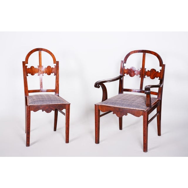 Art Deco Shellac Polished Armchairs and Chairs in Walnut, 1920s, Set of 6 For Sale - Image 11 of 14