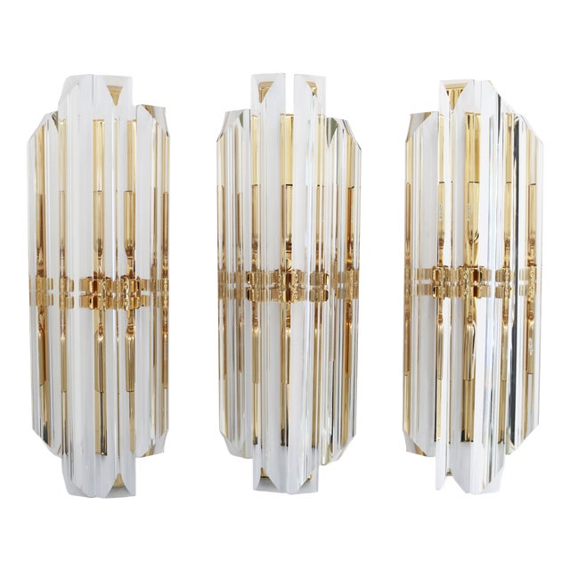 Vintage Hollywood Regency Wall Lamps from Honsel, 1990s, Set of 3 For Sale