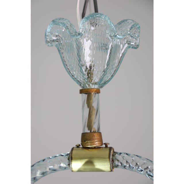 1950s Art Deco Charming Light Blu Murano Glass Chandelier by Barovier E Toso For Sale - Image 16 of 16