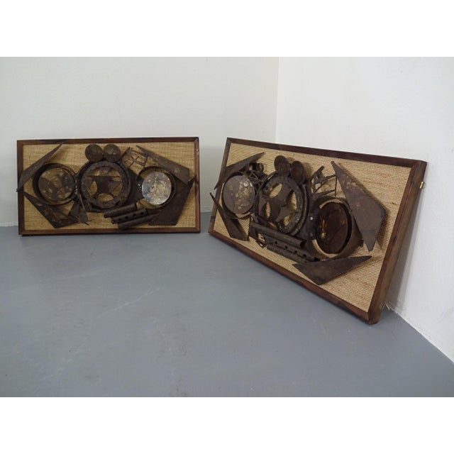 Two framed metal sculptures from the 1960s. Design by Danish artist Henrik Horst. I have official proof of authenticity...