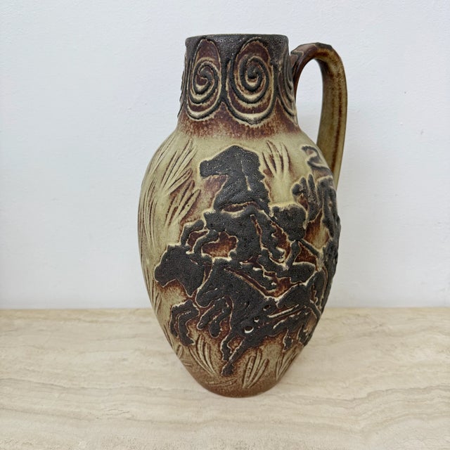 Vintage West German Vase with Horse Decor from Scheurich, 1970s For Sale - Image 13 of 18