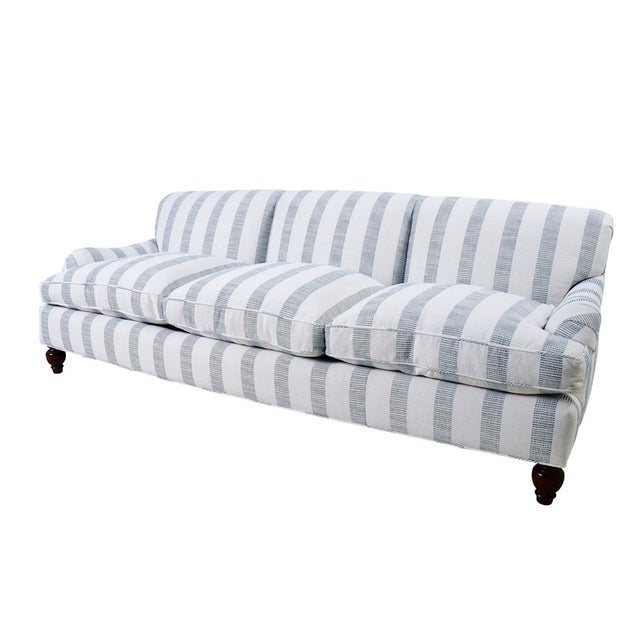 Contemporary 21st Century Jonas Sofa Newly Upholstered in Schumacher Fabric For Sale - Image 3 of 9