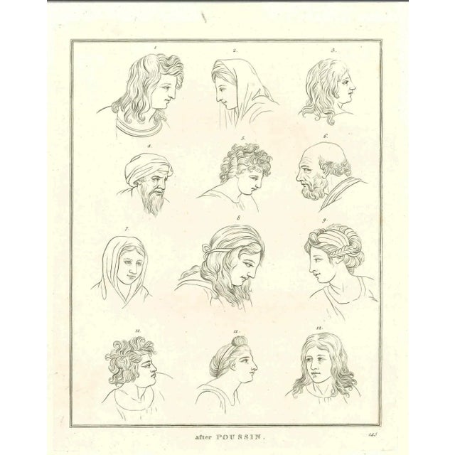 Heads of men and women is an original artwork realized after Nicolas Poussin for Johann Caspar Lavater's "Essays on...