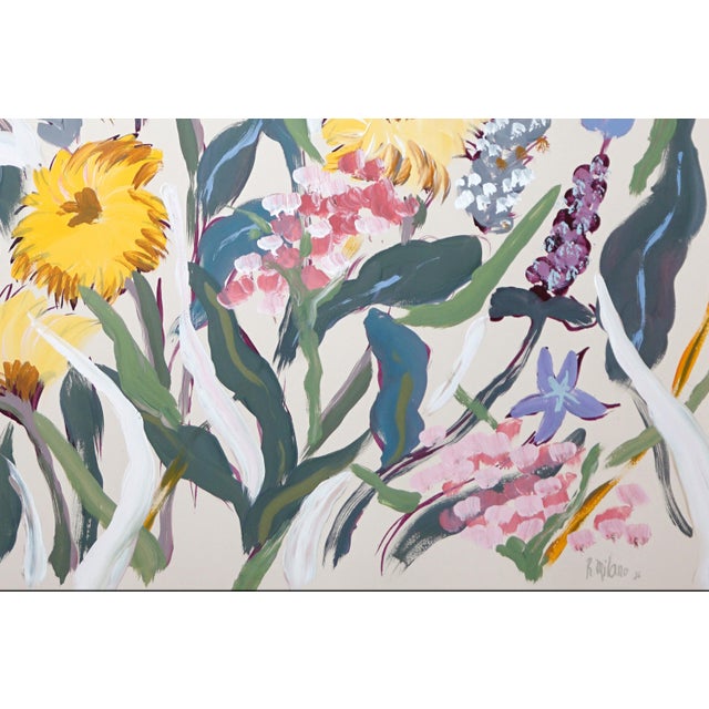 Paper 2026, Illustration Style Painting of Lavender Bouquet, Wild Blossoming Flowers on Watercolor Paper by Romina Milano For Sale - Image 7 of 8