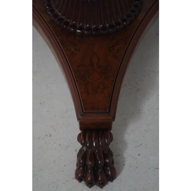 Italian Burl Walnut Round Neoclassical Center Table For Sale - Image 9 of 13