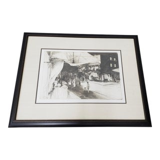 John Winkler (California, 1890-1979) "Night in Chinatown" Original Etching C.1936 For Sale