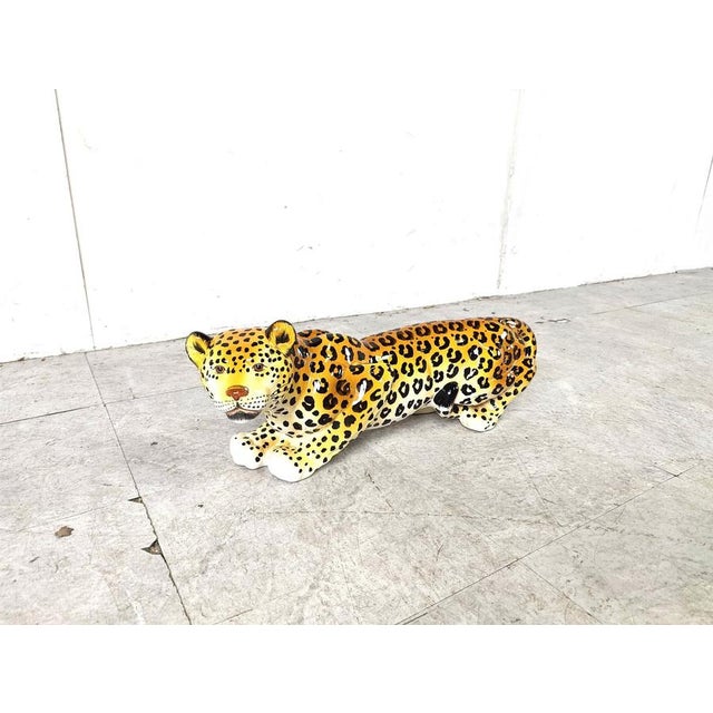Hand-Painted Ceramic Leopard, Italy, 1960s For Sale - Image 4 of 11
