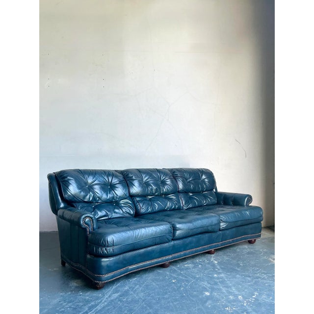Vintage Boho American Leather Tufted Chesterfield Sofa For Sale In West Palm - Image 6 of 6