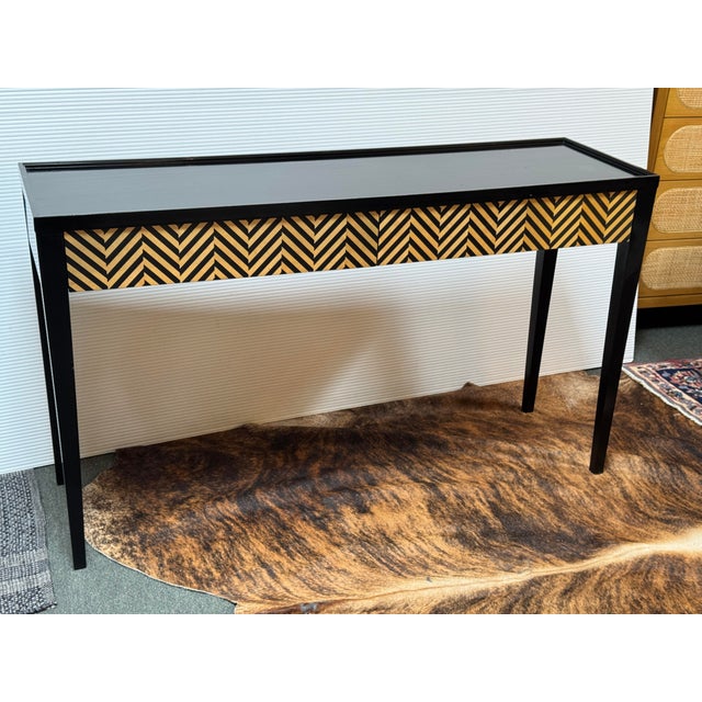 Design Plus Gallery presents the Herringbone Console from the Alexander Julian Collection for Jonathan Charles, JC Modern....