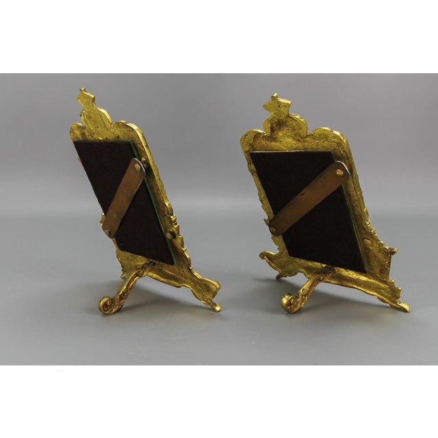 Gilt Bronze Picture Photo Frames with Lions and Royal Crowns, 1930s For Sale - Image 12 of 18