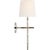 Transitional Suzanne Kasler for Visual Comfort Signature Collette 23" Tail Sconce in Polished Nickel with Linen Shade For Sale - Image 3 of 9