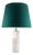 Minimalist Model 180 Table Lamp with Marble Base and Green Silk Shade by Florence Knoll for Knoll International, 1965 For Sale