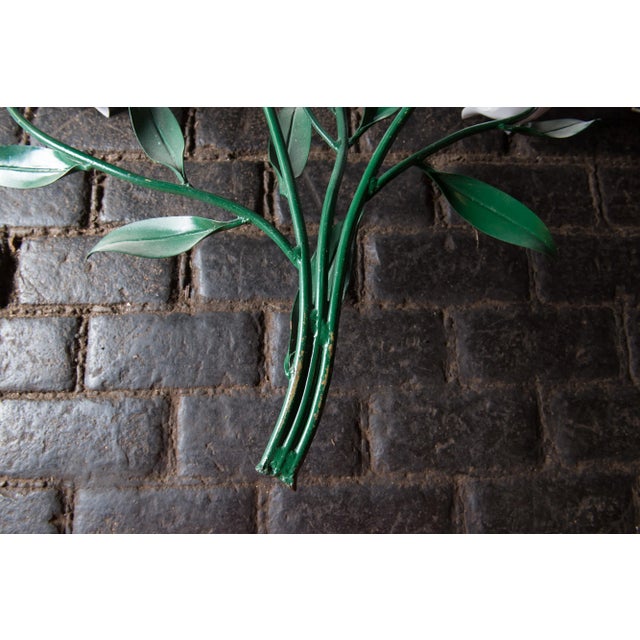 Italian Large Italian Wrought Iron Tulip Wall Decoration For Sale - Image 3 of 12