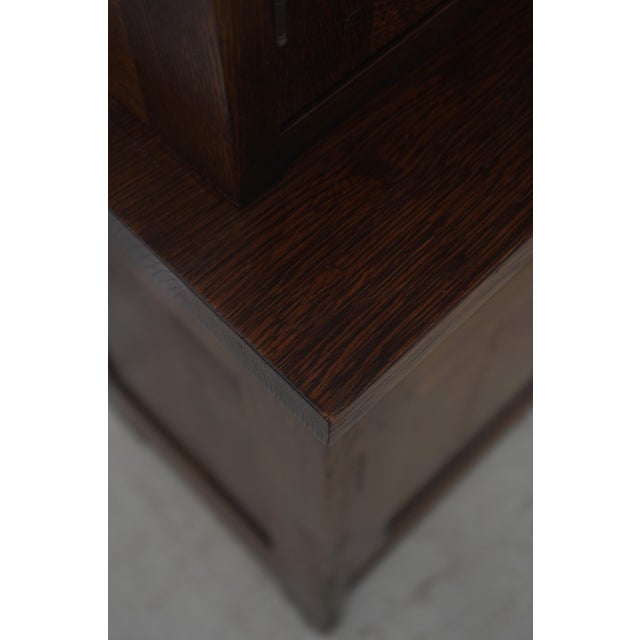 Stickley Mission Oak Leaded Glass China Cabinet For Sale - Image 13 of 18