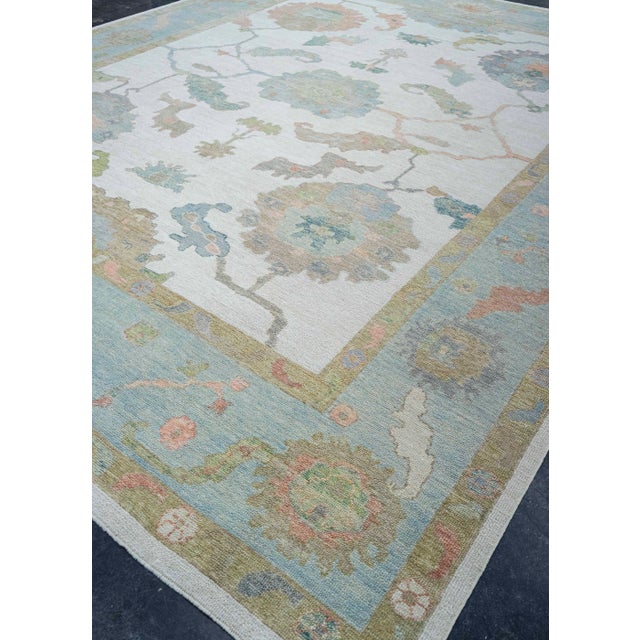 Blue Turkish Oushak Rug 12' x 15' #20398 For Sale - Image 8 of 8