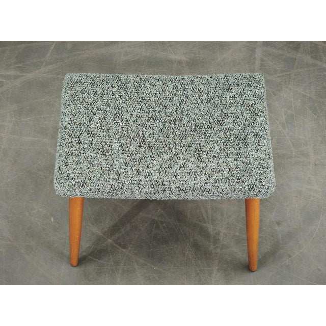 Mid-Century Modern Danish Upholstered Beech Stool, 1960s For Sale - Image 4 of 11
