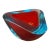 1970s Seguso Space Age Sommerso Red and Blue Murano Glass Bowl For Sale