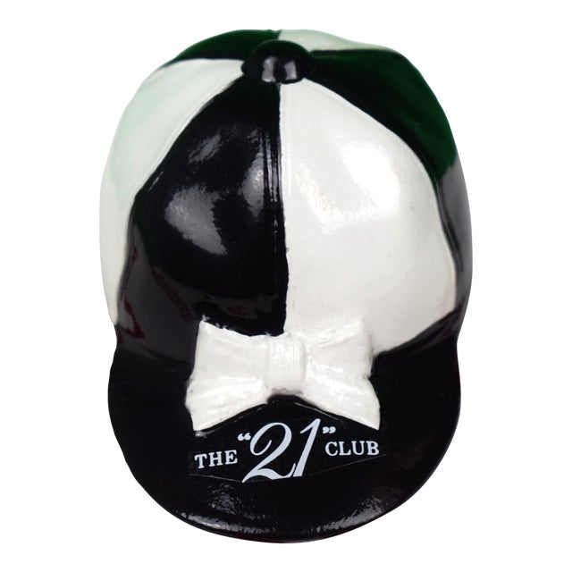 The "21" Club Black & White Jockey Cap Bottle Opener For Sale