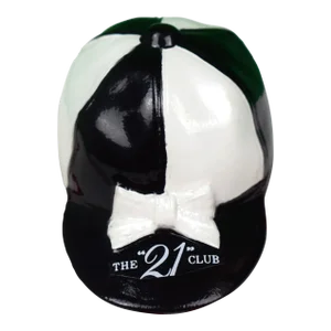 The "21" Club Black & White Jockey Cap Bottle Opener