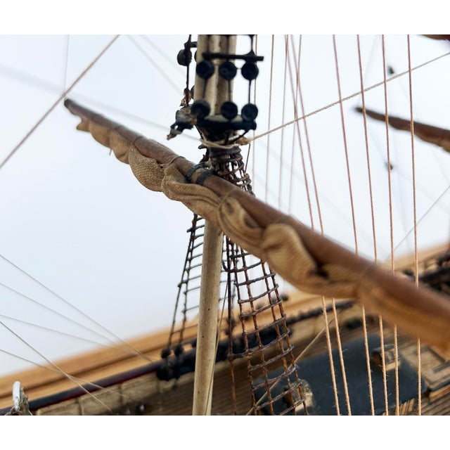 English 1870 Cutty Sark Clipper Hand-Crafted Model Encased in Wood, Glass 1970s For Sale - Image 12 of 18