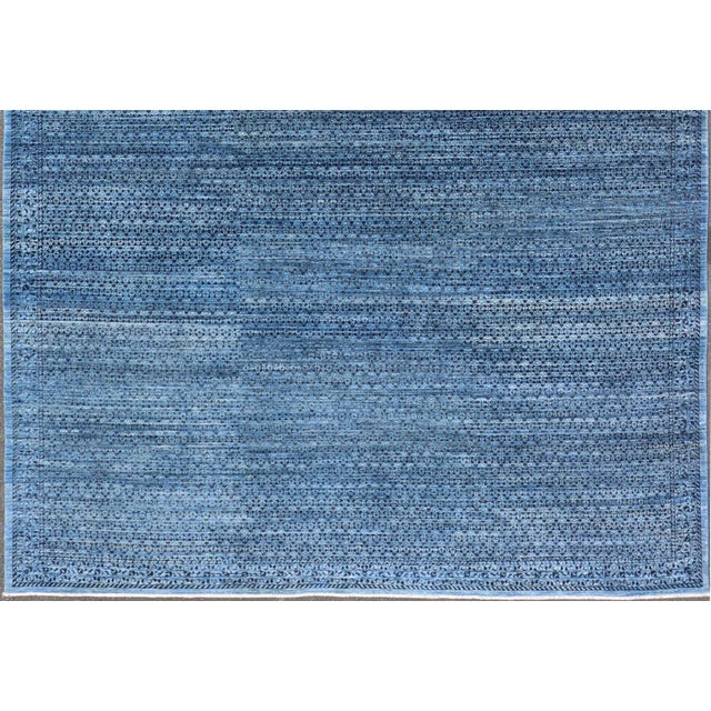 Mamluk Rug With Ottoman Design in Navy Blue by Keivan Woven Arts 8'11 X 11'8 For Sale - Image 9 of 12