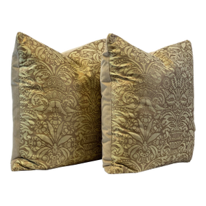 Mariano Fortuny “Campanelle” 22” Feather/Down Pillows- A Pair