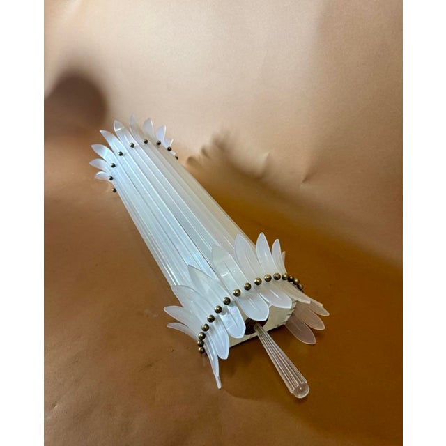 wall light in white acrylic and brass balls I have official proof of authenticity such as vintage catalogs, designer...