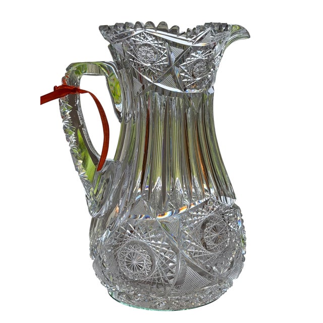 Antique American Brilliant Cut Crystal Jug or Pitcher