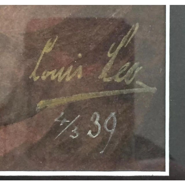 1938 Louis Leo Framed Portrait of a Beautiful Woman For Sale - Image 4 of 5