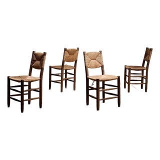 Set of Four Straight Back Chairs by Charlotte Perriand, 1960s For Sale