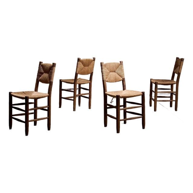 Set of Four Straight Back Chairs by Charlotte Perriand, 1960s For Sale