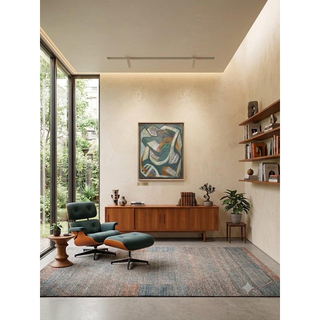 Celadon Wonderful Mid-Century Modern Abstract Oil Painting “Spring Harmony” by J. Siebernthal in Original Artist-Painted Frame For Sale - Image 8 of 9