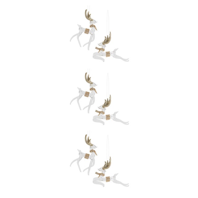 2020s Glass Deer Ornaments (Set of 6) For Sale - Image 5 of 5