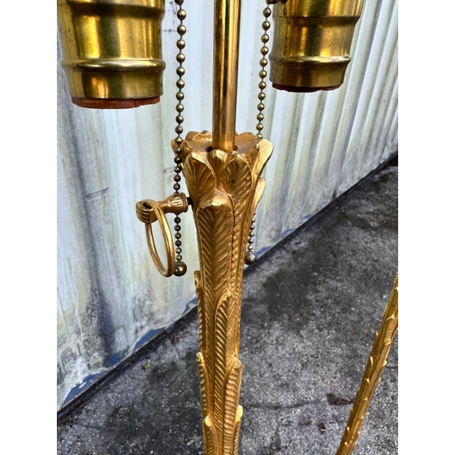 Pair of Maison Charles Gilded Bronze French Floor Lamps For Sale - Image 11 of 11