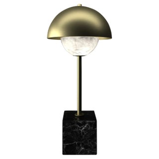 Apollo Table Lamp in Brushed Brass by Alabastro Italiano For Sale