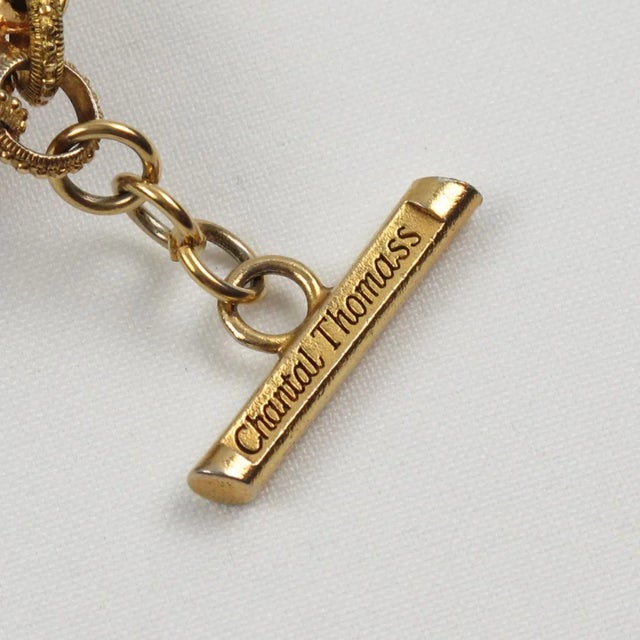 Chantal Thomass Paris Jeweled Link Bracelet Pearl and Red Cabochons For Sale In Atlanta - Image 6 of 7