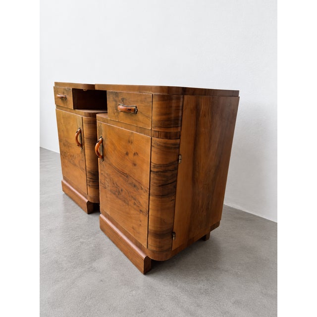 1920s Art Deco Burl Bedside Tables, 1930, Set of 2 For Sale - Image 5 of 10