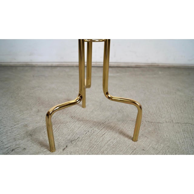 1970’s Hollywood Regency Brass Champagne Ice Bucket Stand With Bucket For Sale - Image 9 of 12
