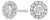 14K White Gold 3/4 Cttw Lab-Grown Diamond Floating Halo Stud Earring (F-G Color, VS1-VS2 Clarity) For Sale