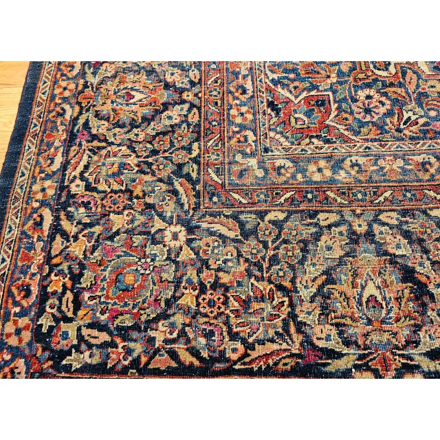 Early 20th Century Persian Kashan Rug, Hand-Knotted Wool, Floral Pattern, Rust & Ivory, 8x10 For Sale - Image 17 of 18