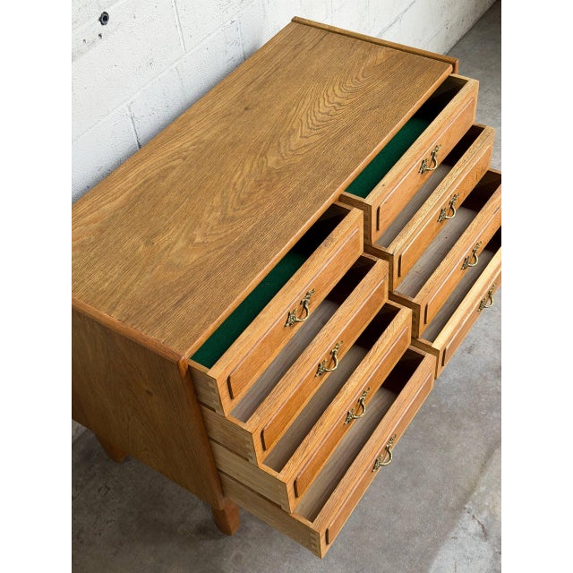 In Style of Henning Kjærnulf Oak Wooden Dresser Lowboy Chest of Drawers Denmark 1960s For Sale - Image 10 of 10