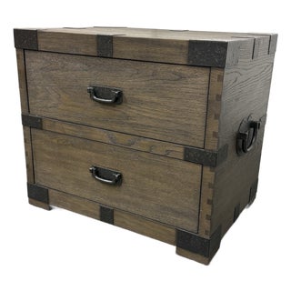 Restoration Hardware Heirloom Silver-Chest Closed Nightstand For Sale