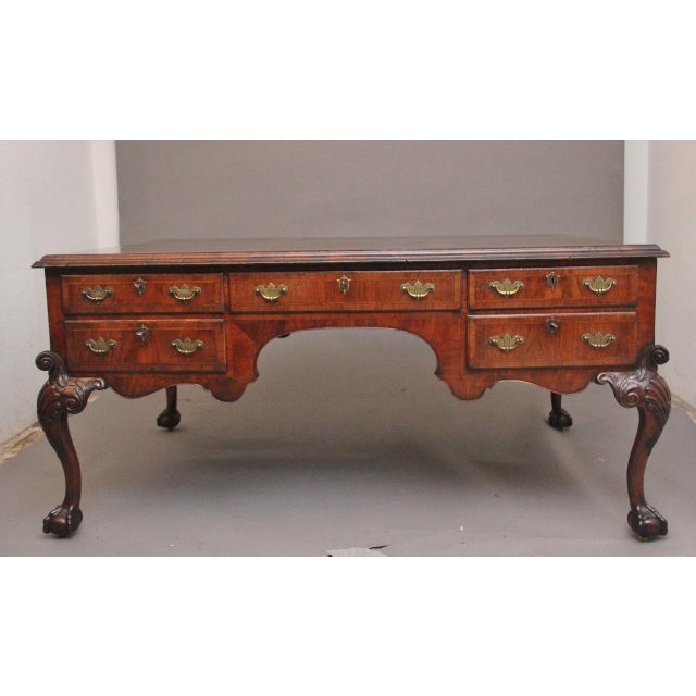 Antique Walnut Partners Desk, 1890 For Sale - Image 4 of 16