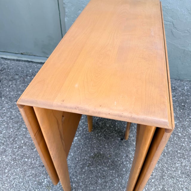 Mid 20th Century Mid Century Modern M166 Drop Leaf Dining Table by Haywood Wakefield For Sale - Image 5 of 12