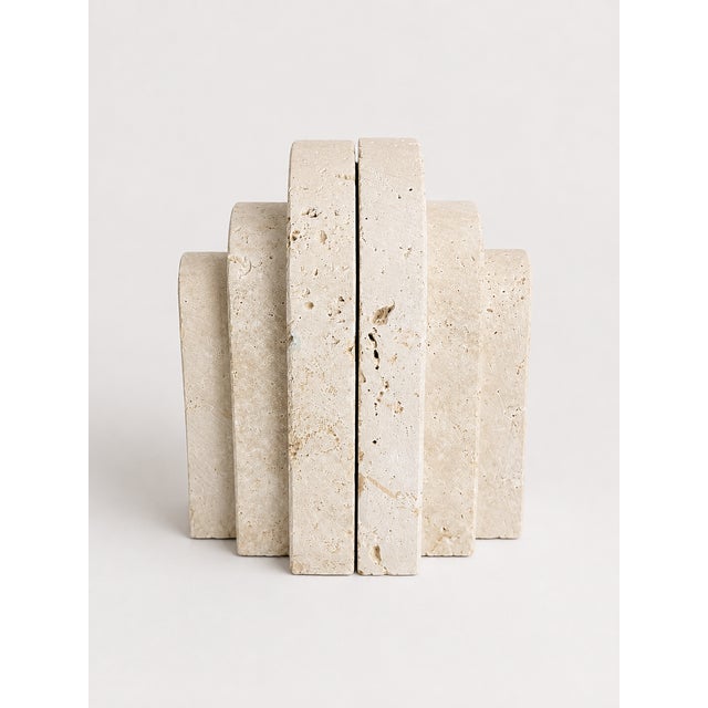 A Pair Of Travertine Marble Bookend