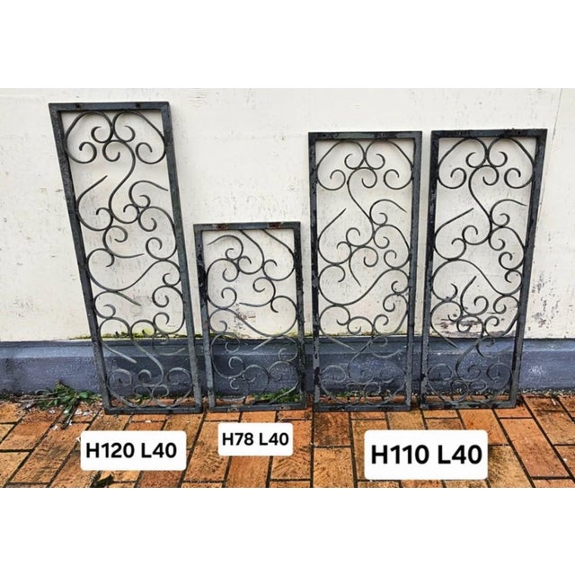 Antique Decorative Wrought Iron Panels, 1890s, Set of 4 For Sale - Image 4 of 9
