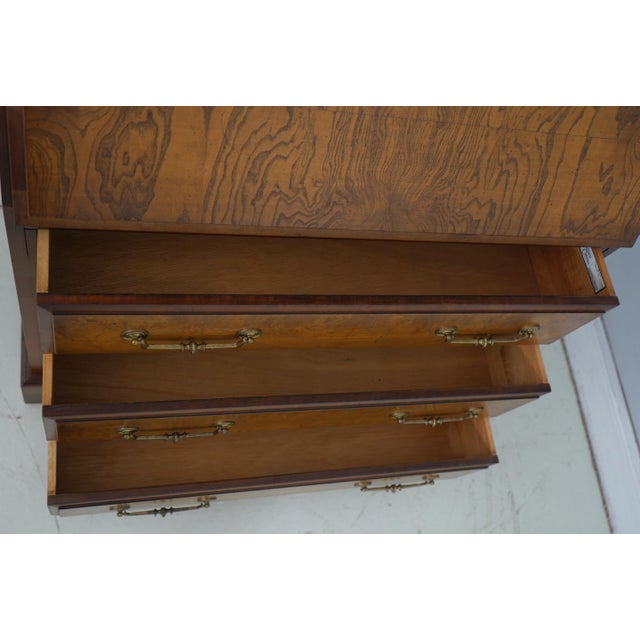 1980s Jasper Cabinet Burl Wood Secretary Desk For Sale - Image 5 of 18