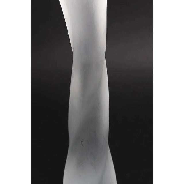14” Renato Anatra Murano Glass Candlesticks – Signed Pair –Satinato Finish For Sale In New York - Image 6 of 8